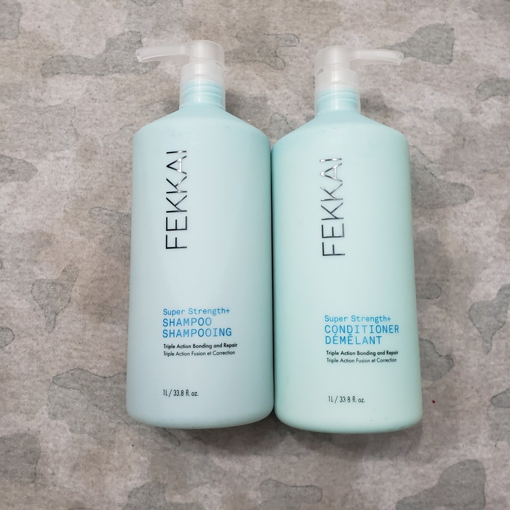 Fekkai Super Strength+ Shampoo Conditioner Duo 33.8oz 1L Bond Repair Set